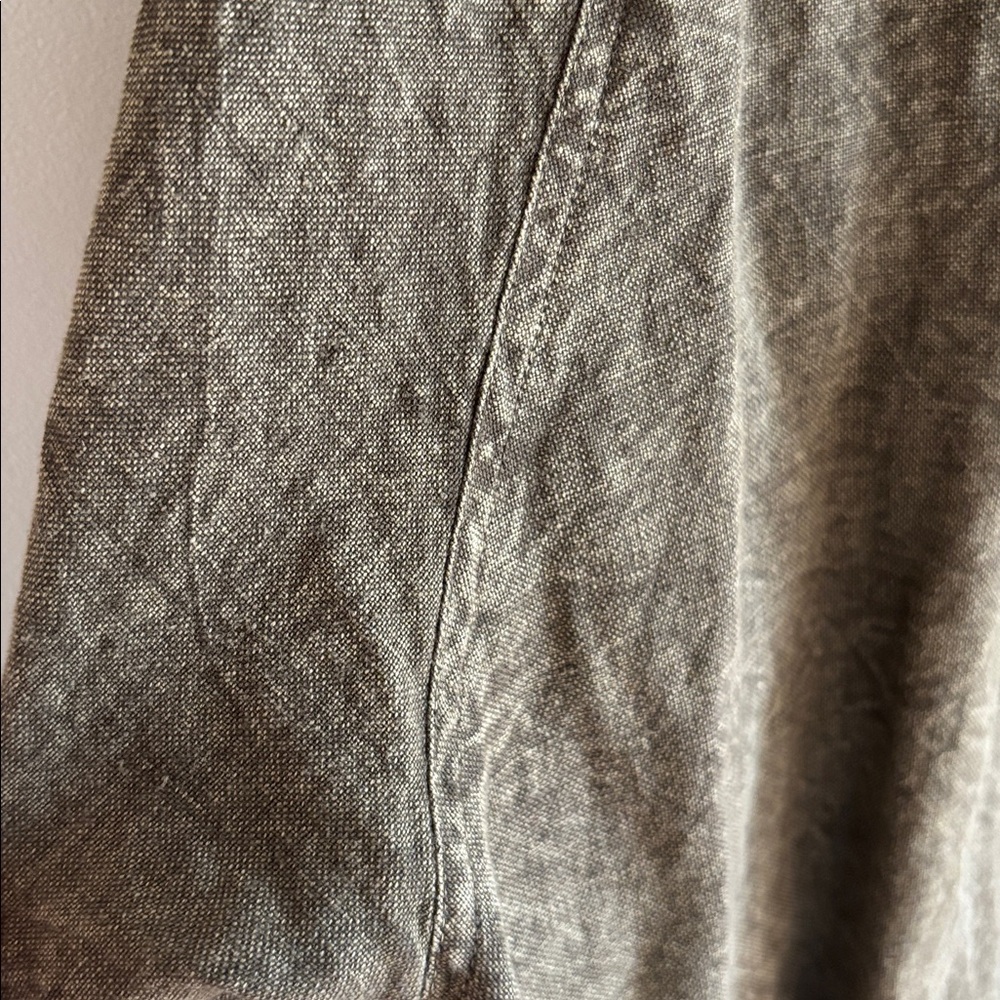Krista Larson • 100% linen olive green acid wash army jacket - Picture 6 of 10